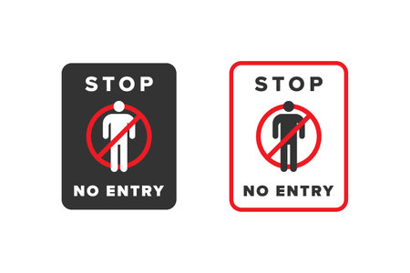 No entry icon sign vector design red colorのイラスト素材