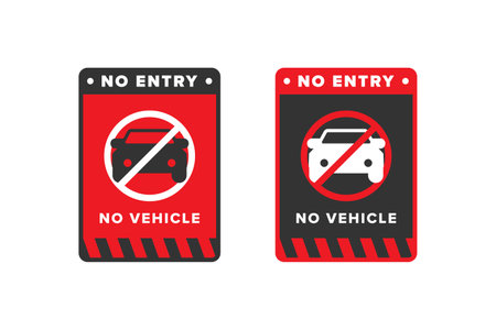 No vehicle icon sign vector design red colorのイラスト素材
