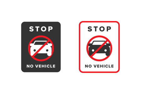 No vehicle icon sign vector design red colorのイラスト素材