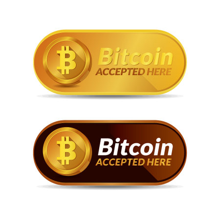 Bitcoin Gold Button Badge for Accepted Signのイラスト素材
