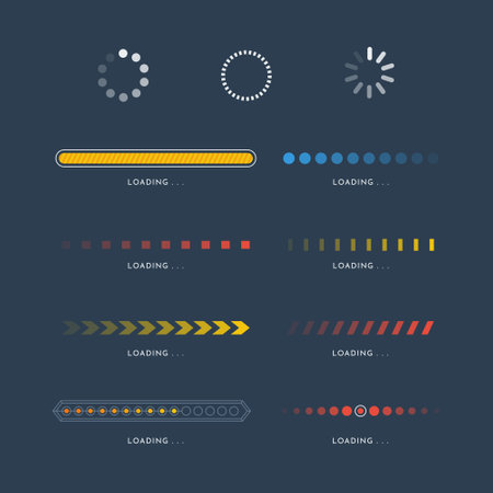 User Interface Modern Minimalist Loading Bar with Colorful Colors Circle and Bar Collection