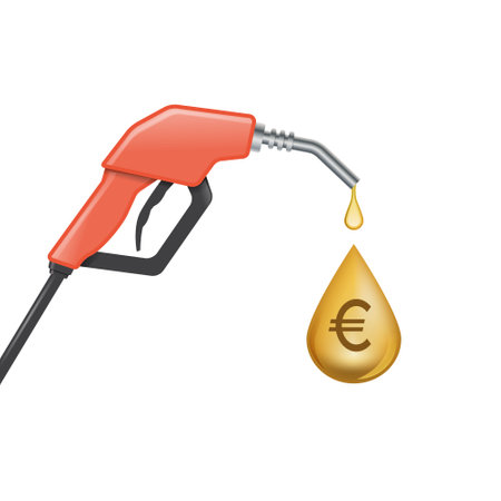 Oil Gas Station with Oil Drop with Euro Currency Symbolのイラスト素材