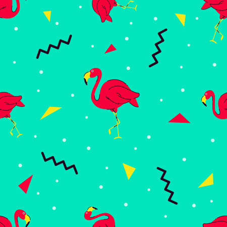 90's SUMMER SEAMLESS PATTERN DESIGNのイラスト素材