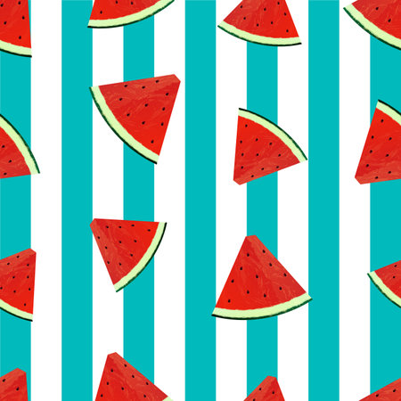 WATERMELON SEAMLESS PATTERN DESIGN BACKGROUNDのイラスト素材