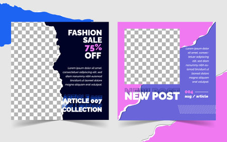 Tear Paper Scrap Social Media Post with Girlie Color and Urban Styleのイラスト素材