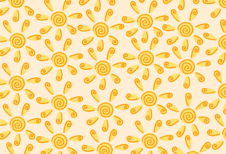 summer pattern with the suns. Vector illustrationのイラスト素材