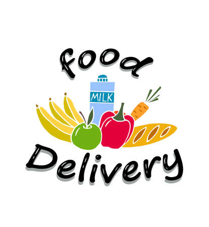 food supply. Delivery service. Logo Vector illustrationsのイラスト素材