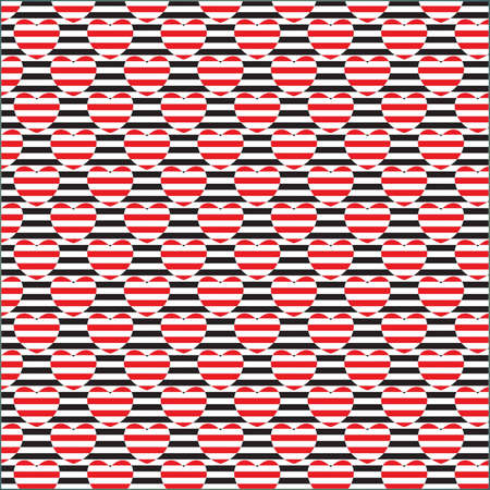 Illustration Striped Seamless Pattern heart Wallpaperの写真素材