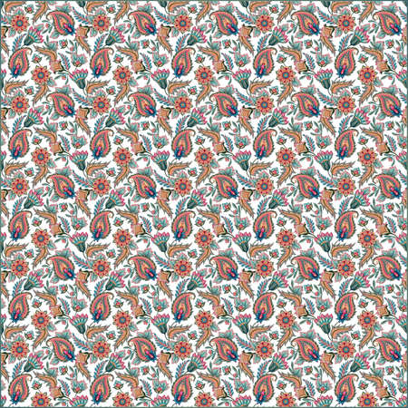 Illustration Seamless Paisley Pattern wallpaperの写真素材