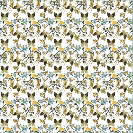 Illustration Oriental Motives Seamless Pattern beautifulの写真素材