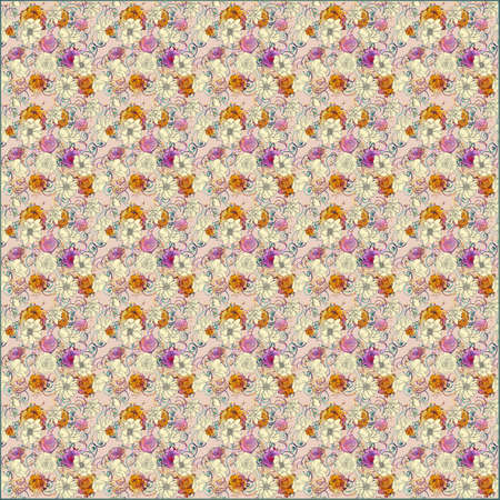 Flowers With colorful pattern wallpaperの写真素材