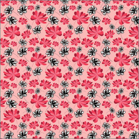 Illustration Decorative Abstract flower on pink backgroundの写真素材