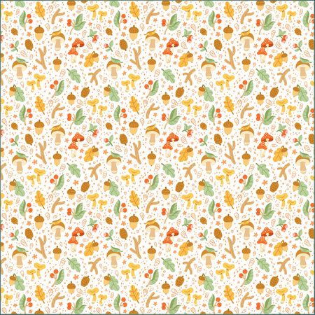 Illustration colorful Mushroom flora patternの写真素材