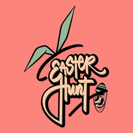 Vector Illustration of Hand Drawn Happy Easter Lettering. Good for Greeting Card, Cover, Poster, T Shirt, Sticker, and others.のイラスト素材