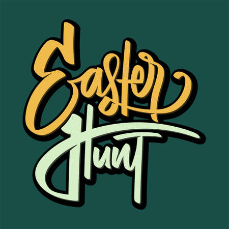 Vector Illustration of Hand Drawn Happy Easter Lettering. Good for Greeting Card, Cover, Poster, T Shirt, Sticker, and others.のイラスト素材
