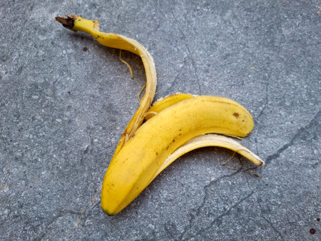 Banana Peel on the Floorの写真素材