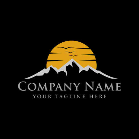 Mountain landcape logo designのイラスト素材