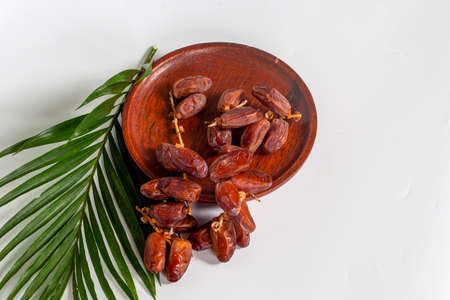Dried dates (fruit of Phoenix dactylifera dates). Clipping paths for both the object and the shadow. Infinite depth of field, retouched. Set, bundle,の写真素材