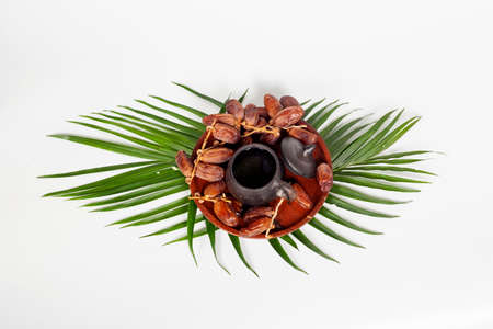 Dried dates (fruit of Phoenix dactylifera dates). Clipping paths for both the object and the shadow. Infinite depth of field, retouched. Set, bundle,の写真素材
