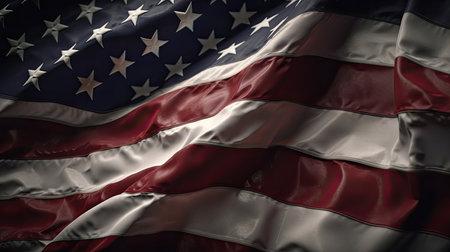 Celebrating Law Day with the United States Flag. Generative AI.の素材