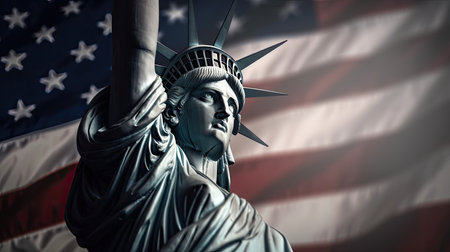 Proud to be American: A Background for Law Day with the United States Flag. Generative AI.の素材