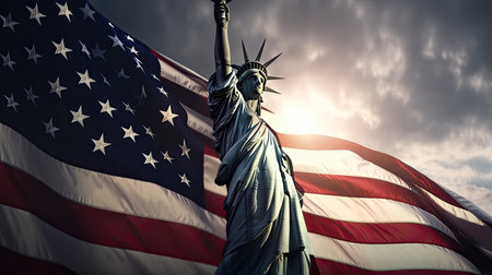 Proud to be American: A Background for Law Day with the United States Flag. Generative AI.の素材