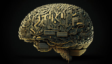 Protect with Creativity: World Password Day Background with a Unique Brain Made Up of Password Characters. Generative AI.の素材