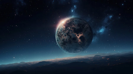 Love in the Universe: A Breathtaking View of a Heart-Shaped Planet for Global Love Day. Generative AI.の素材