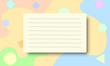 blank paper sheet background design with lines set in pastel colorful pattern.のイラスト素材