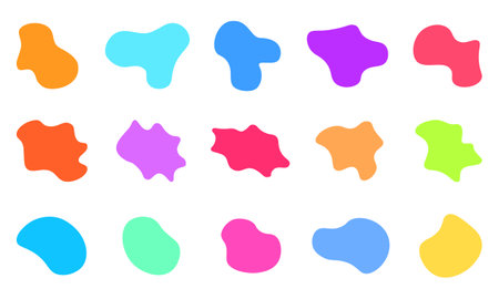 EPS 10 vector colorful fluid shapes illustration collectionのイラスト素材
