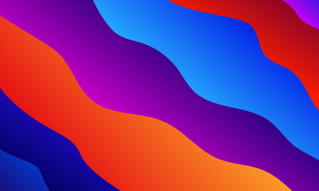 colorful gradient background with fluid wave patternのイラスト素材