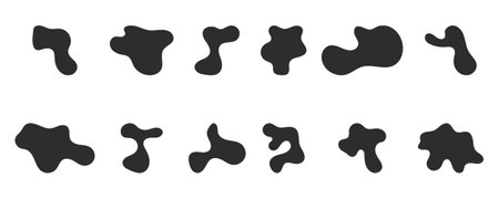 organic fluid forms in black, perfect for creative backgrounds and layout.のイラスト素材