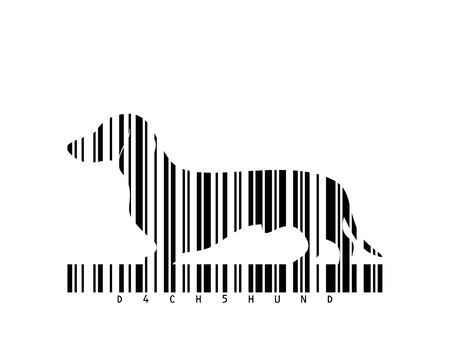 Barcode Art of Dachshundの写真素材