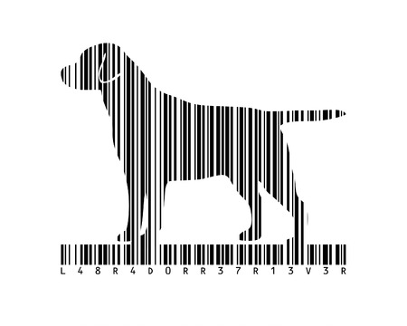 Barcode Art of Labrador Retrieverの写真素材