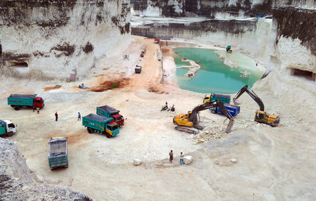 The limestone quarry that became tourism spot in Madura islandのeditorial素材