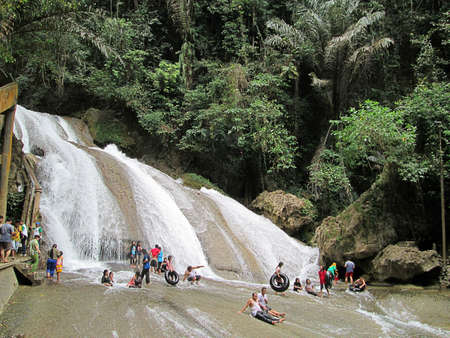 The waterfall in Bantimurung Butterfly Parkのeditorial素材