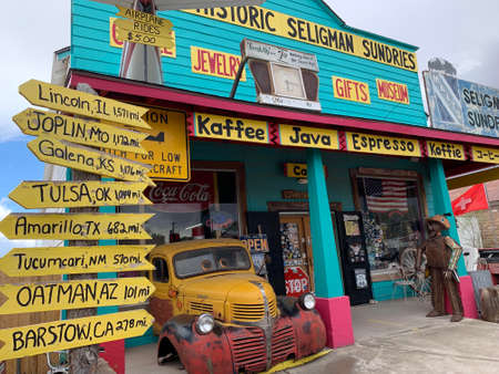 Historical Route 66 Seligman Arizonaのeditorial素材