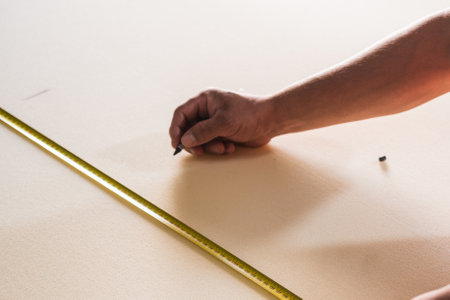 a man cutting a piece of foam rubber