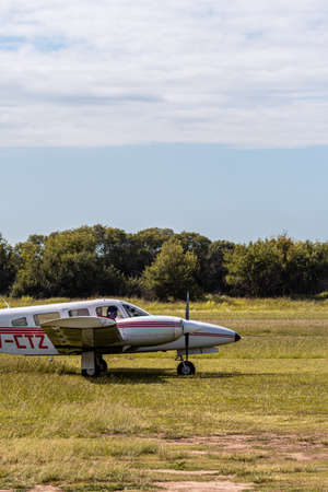 Beauty red airplane to take off