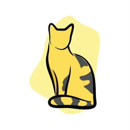 illustration of an adorable house catのイラスト素材