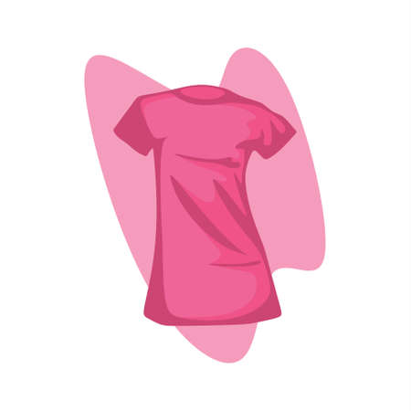 pink t-shirt picture illustration for womenのイラスト素材