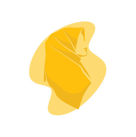 illustration of hijab in goldのイラスト素材