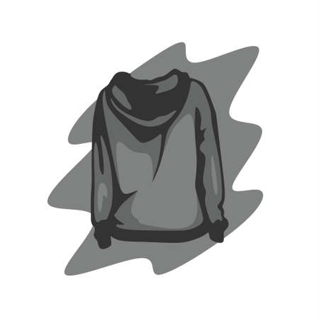 illustration of a gray sweater from behindのイラスト素材