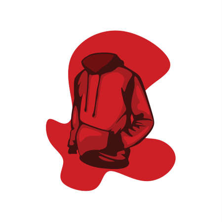 illustration of a hoodie sweater from the frontのイラスト素材