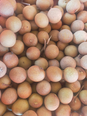Longan fruit in market, Thailand. (Dimocarpus longan)の写真素材