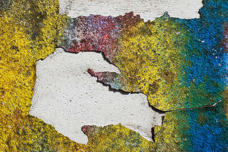 Blank background for your text. The texture of a grunge old street on the facade wall with cracked paintの写真素材