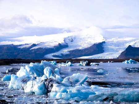 A close up of a snow covered mountain