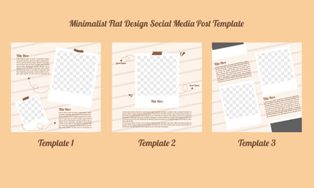 minimalist flat design social media post templateのイラスト素材