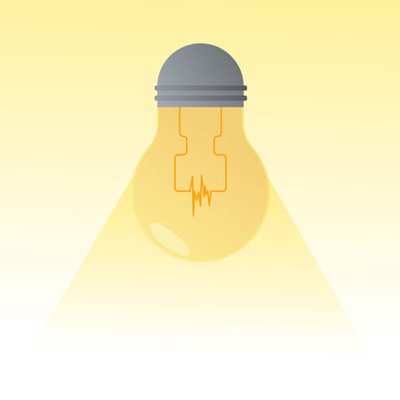 vector lightbulb, lighting electric lamp, creative idea, solutionのイラスト素材