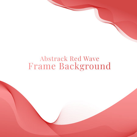 Abstract red wave frame background in vectorのイラスト素材